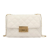 Embroidered Crossbody Bag Ladies Chain Rhombic Small Inclined Span Bag