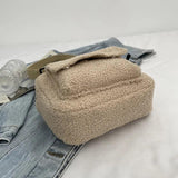 Plush Fabric Shoulder Crossbody Bag for Women