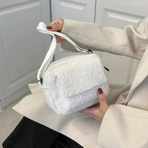 Plush Fabric Shoulder Crossbody Bag for Women