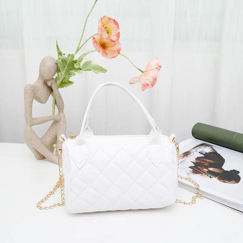 Lingge Embroidery Handbag Ladies Crossbody Shoulder Bag