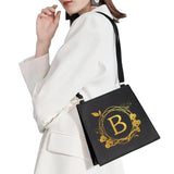 Pattern Printing Commuter Bag Square Initial Letter Shoulder Bag