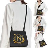 Pattern Printing Commuter Bag Square Initial Letter Shoulder Bag