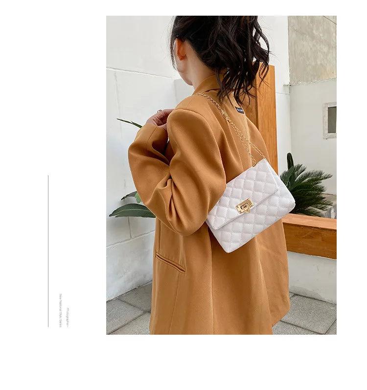 Embroidered Bag Women Crossbody All-match Handbag Chain Bag