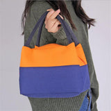 Thick Canvas Lunch Bag Portable Picnic Meal Bag Ice Bag