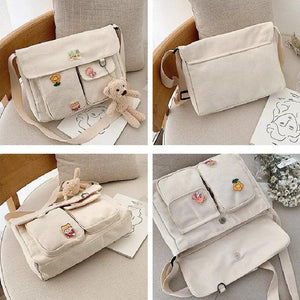 Solid Canvas Crossbody Bags for Women Girls