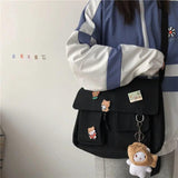 Solid Canvas Crossbody Bags for Women Girls