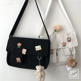 Solid Canvas Crossbody Bags for Women Girls