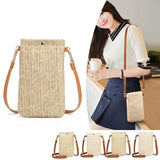 Mini Crossbody Beach Bag Straw Purse Lipstick Satchel