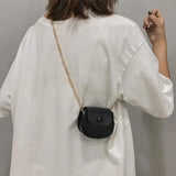 Summer Mini Chain Saddle Bag Small Handbag Shoulder Messenger Crossbody