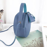 Circular Leather Women Shoulder Bag Crossbody Messenger Purse Round Handbag