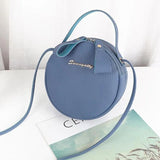 Circular Leather Women Shoulder Bag Crossbody Messenger Purse Round Handbag