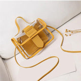 Transparent PVC Jelly Bucket Bag Small Shoulder Crossbody Messenger