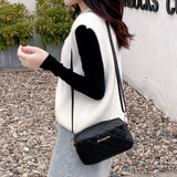 Small Messenger Handbags Lingge Embroidery Camera Shoulder Bag Chain Crossbody