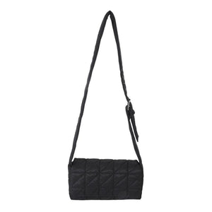 Quilted Crossbody Bag with Belt Buckle