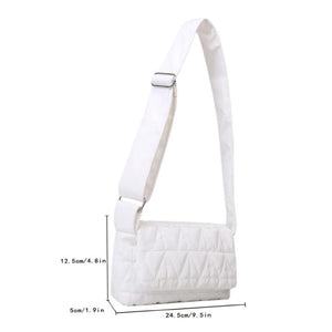 Quilted Crossbody Sling Bag Pocket Small Square Flap Cotton Padded