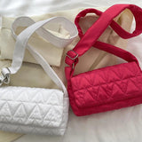 Quilted Crossbody Sling Bag Pocket Small Square Flap Cotton Padded