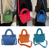 Corduroy Tote Bag For Women Solid Shoulder Bag
