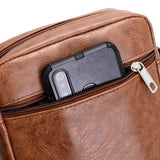 Men's PU Leather Shoulder Bag Multi-layer Crossbody Handbag