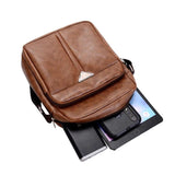 Men's PU Leather Shoulder Bag Multi-layer Crossbody Handbag