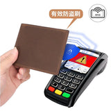 RFID Leather Men's Wallet Crazy Horse Dollar Clip