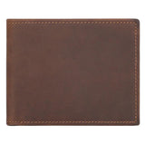 RFID Leather Men's Wallet Crazy Horse Dollar Clip