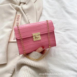 Crocodile Pattern Small Square Bag Women One Piece Version One-shoulder Messenge