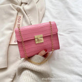 Crocodile Pattern Small Square Bag Women One Piece Version One-shoulder Messenge