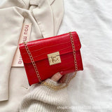 Crocodile Pattern Small Square Bag Women One Piece Version One-shoulder Messenge