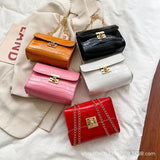 Crocodile Pattern Small Square Bag Women One Piece Version One-shoulder Messenge