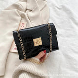 Crocodile Pattern Small Square Bag Women One Piece Version One-shoulder Messenge