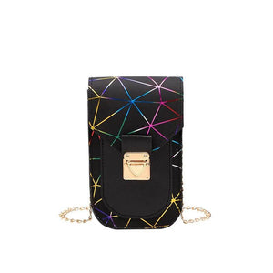 Women's Cross-border Lingge Phone Purse Handbag with Lock Chain