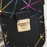 Women's Cross-border Lingge Phone Purse Handbag with Lock Chain