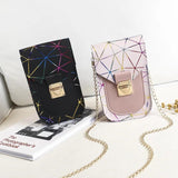 Women's Cross-border Lingge Phone Purse Handbag with Lock Chain