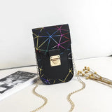 Women's Cross-border Lingge Phone Purse Handbag with Lock Chain
