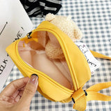 Cartoon Bear Nylon Crossbody Bag for Girls Students