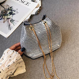 Rhinestone Chain Shoulder Bag Evening Party Wedding Purse Sliver Pouch