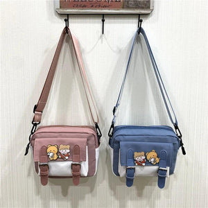 Anime Shoulder Bag Cartoon Casual Canvas Messenger Bag for Women