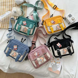Anime Shoulder Bag Cartoon Casual Canvas Messenger Bag for Women