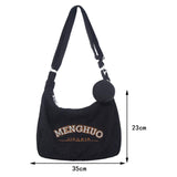 Embroidered Bear Canvas Clutch Purse Handbag