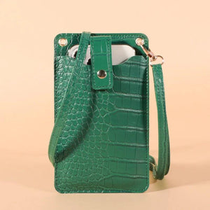 Crocodile Pattern Women PU Leather Shoulder Mini Cell Phone Crossbody Lady Handb