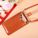 Crocodile Pattern Women PU Leather Shoulder Mini Cell Phone Crossbody Lady Handb