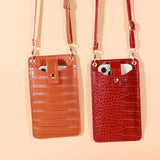 Crocodile Pattern Women PU Leather Shoulder Mini Cell Phone Crossbody Lady Handb