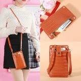 Crocodile Pattern Women PU Leather Shoulder Mini Cell Phone Crossbody Lady Handb