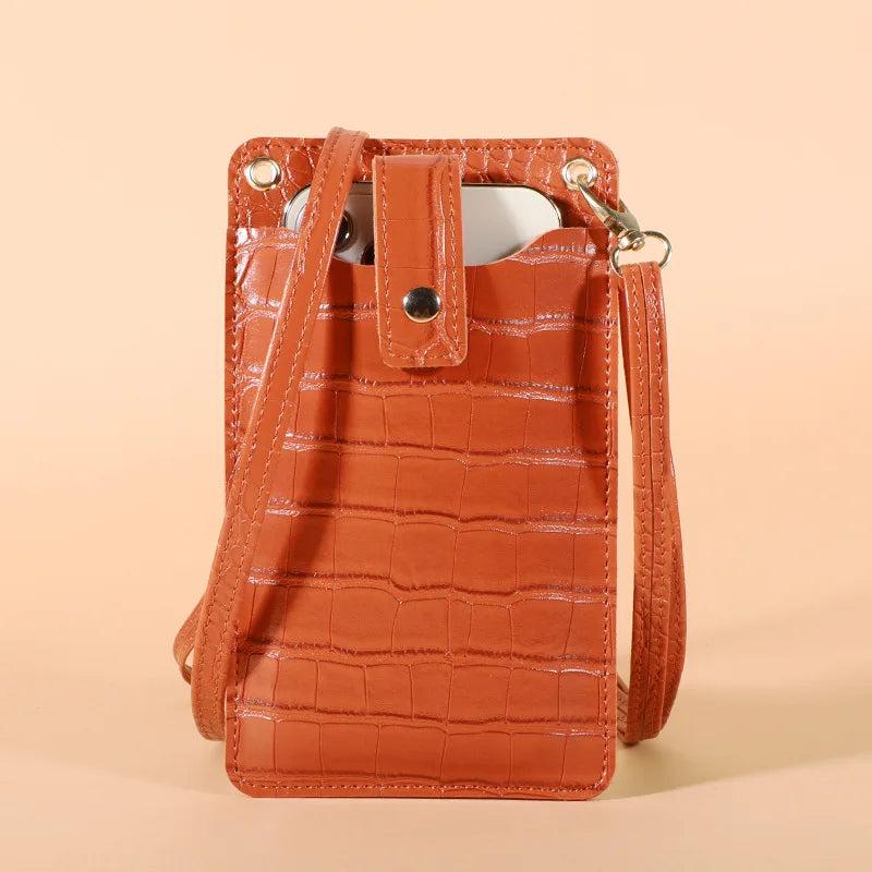 Crocodile Pattern Women PU Leather Shoulder Mini Cell Phone Crossbody Lady Handb
