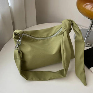 Crossbody Bag Nylon Shopper Chain Strap Messenger Shoulder Bag