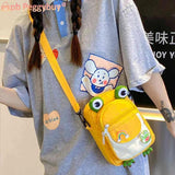 Cartoon Animal Commute Bag Nylon Mobile Phone Bag with Earphone Hole