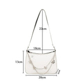 Retro Women Shoulder Underarm Bag Pu Leather Butterfly Chain Zipper Crossbody Ba