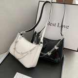 Retro Women Shoulder Underarm Bag Pu Leather Butterfly Chain Zipper Crossbody Ba