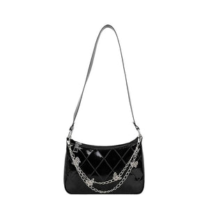 Retro Women Shoulder Underarm Bag Pu Leather Butterfly Chain Zipper Crossbody Ba