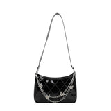 Retro Women Shoulder Underarm Bag Pu Leather Butterfly Chain Zipper Crossbody Ba